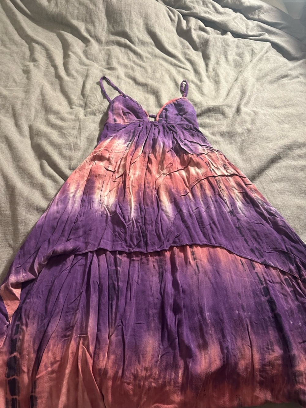 Millau Purple Tie-Dye Spaghetti Strap Dress